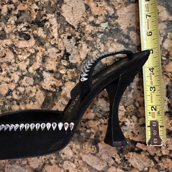 Stuart Weitzman Gemcut Xcurve 100 Slingback Pumps Women's 9.5B Black Pointed Toe - Picture 15 of 15